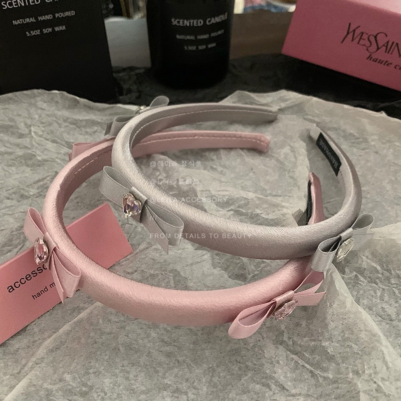 Băng Đô Nơ Bạc Đính Đá Hàn Quốc