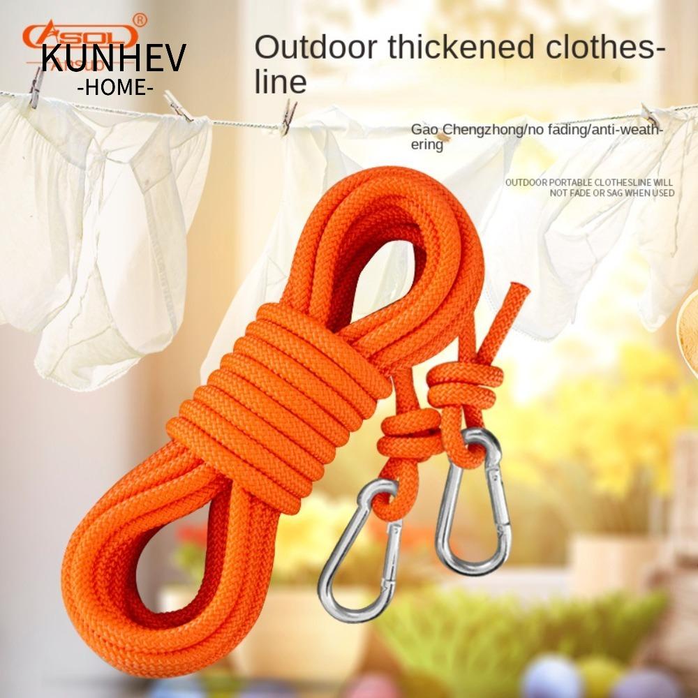 KUNHEV Cuộn Dây Phơi Quần Áo Chống Gió Bằng Polyester Màu Cam Chịu Tải Nặng Chất Lượng Cao
