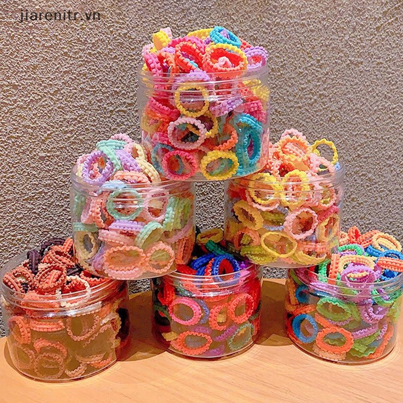 Set 50 Dây Buộc Tóc Cao Su Nylon Co Giãn Dành Cho Bé Gái