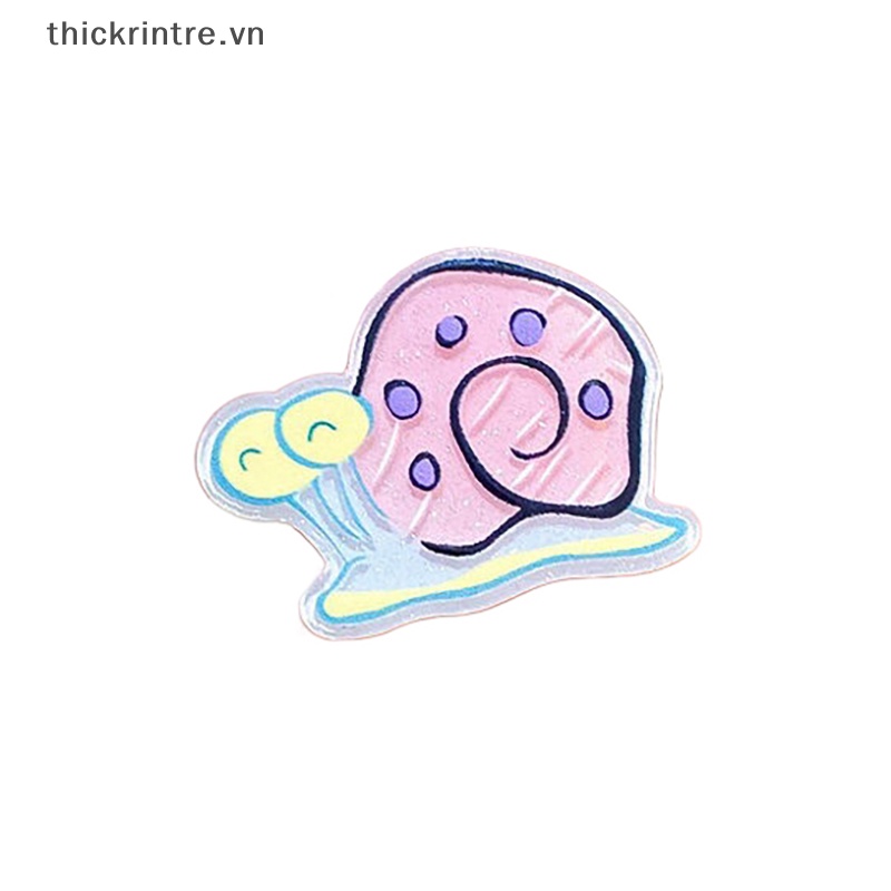 Bộ 1 / 10 Kẹp Tóc Bằng Acrylic In Họa Tiết Hoạt Hình SpongeBob Dễ Thương Cho Bé Gái