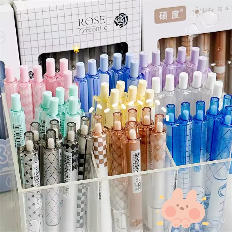 1set / 6pcs bút đẩy dễ thương 0.5mm bút ký sinh viên để bàn văn phòng phẩm cung cấp quà tặng