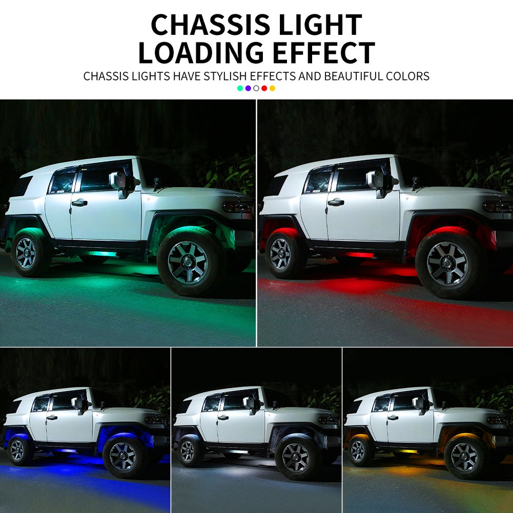 Đèn gầm led 12v chống thấm nước hợp kim nhôm off-road lưới tản nhiệt xe tăng đèn tín hiệu cho ô tô xe huấn luyện viên xe suv xe tải van màu đỏ xanh