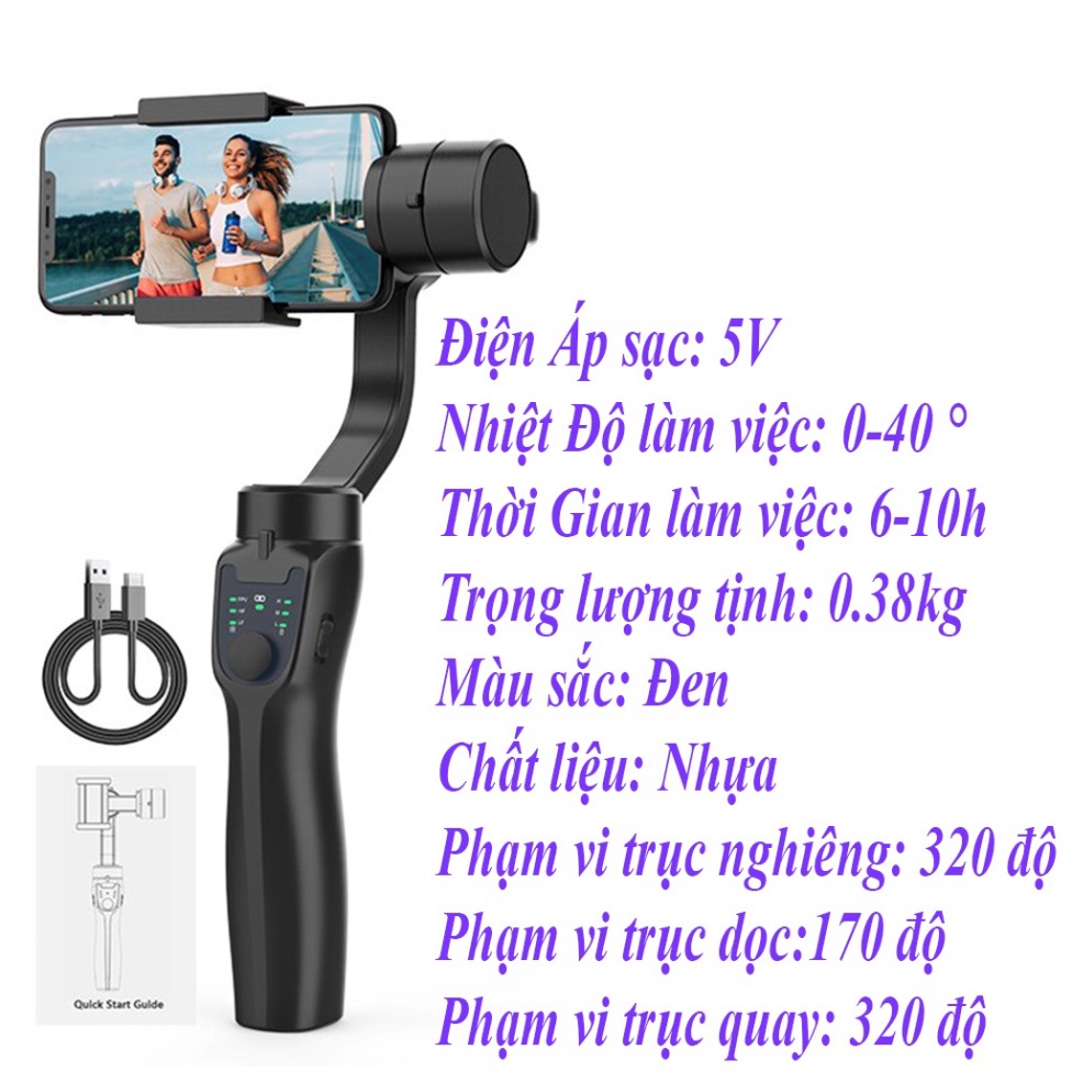 Gimbal chống rung F8 3 AXIS cao cấp phiên bản mới chắc chắn hơn, pin lâu hơn - hỗ trợ các dòng điện thoại smart phone