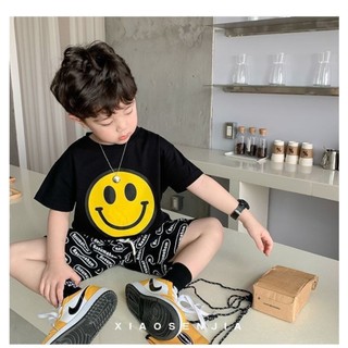Bộ cotton bé trai mặt cười LD2319