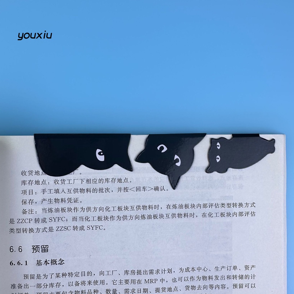 Xy * 6 cái văn phòng phẩm bookmark hình thức đáng yêu phim hoạt hình mèo đen bookmark sinh viên cung cấp