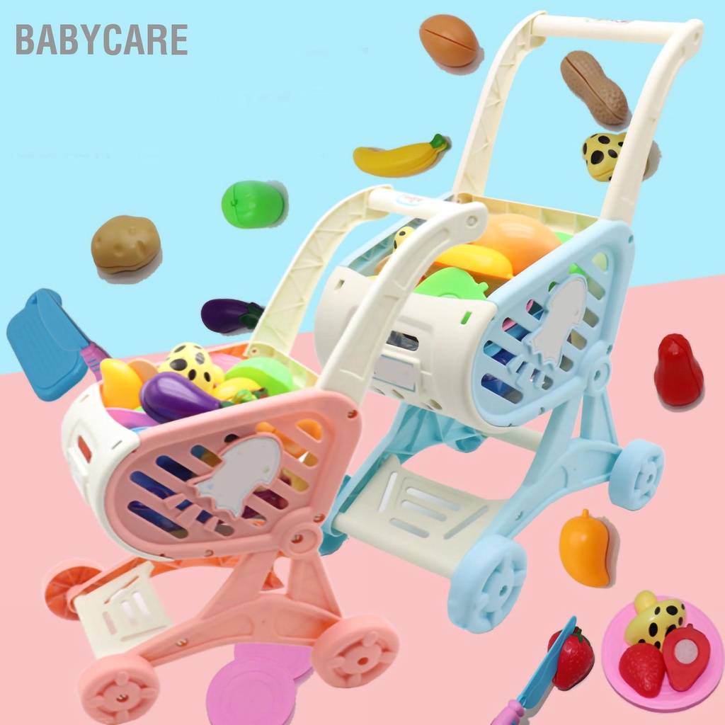 Babycare Có hàng sẵn Nhà Búp Bê Xe Đẩy Hàng Bộ Bếp Cắt Hoa Quả Đồ Chơi Siêu Thị Mô Phỏng Cho Trẻ Em Quà Tặng