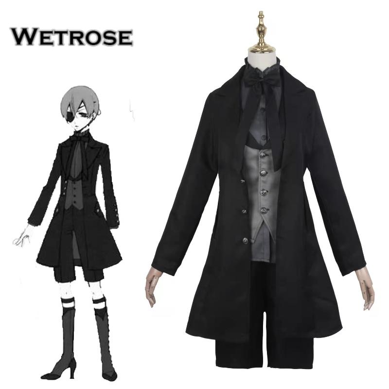 Black butler ciel phantomhive cos suit sebastian michaelis uniform anime game women's suit plain costume cosplay suit