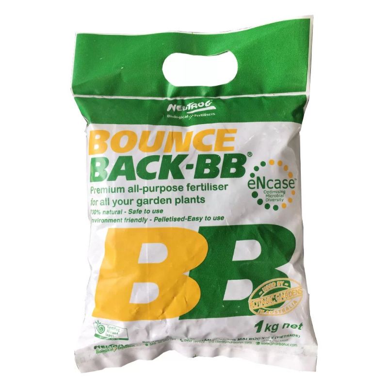 PHÂN BÓN HỮU CƠ ĐẬM ĐẶC BOUNCE BACK BB GÓI 1KG - KHÔNG GÂY Ô NHIỄM MÔI TRƯỜNG, DÙNG CHO CÂY TRỒNG