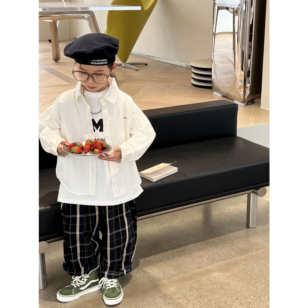 Áo sơmi bé trai NEWYORK AB695 sz 90-140, áo sơmi in hình lưng cho bé thời trang