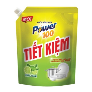 Nước rửa chén power100 túi tiết kiệm hương chanh 3.5kg