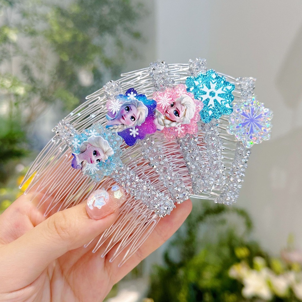 Kẹp Tóc Đính Đá Họa Tiết Hoạt Hình Frozen Xinh Xắn Cho Bé Gái 2023