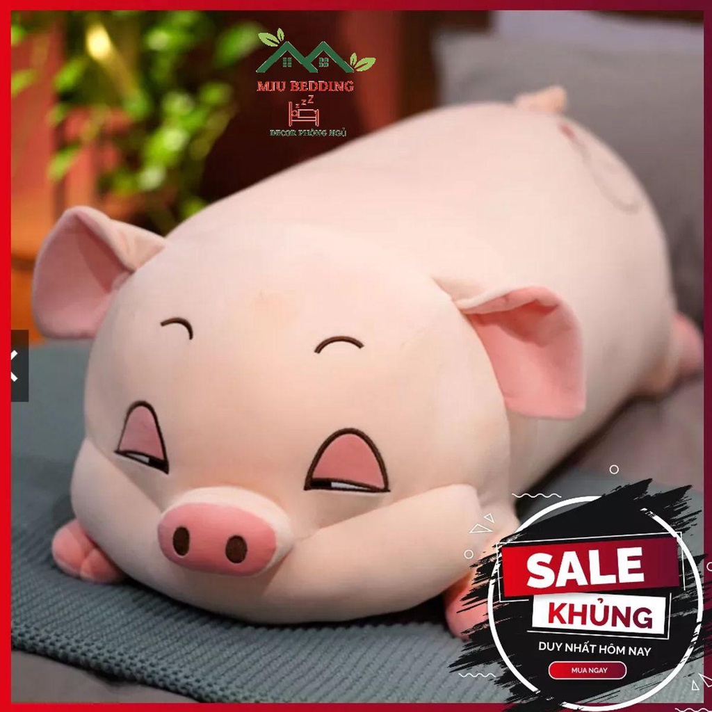  Gấu bông hình thú con heo béo mắt hí kícḣ thước 40cm 