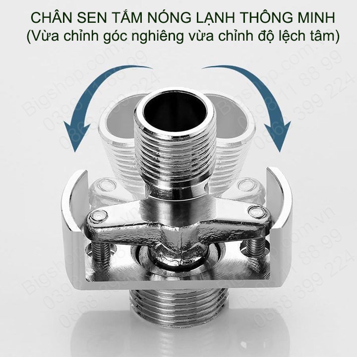 01 Phụ kiện chân sen vòi nóng lạnh điều chỉnh góc lệch hướng, lệch tâm thông minh tiện dụng