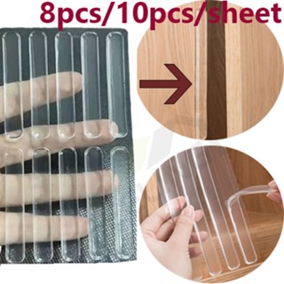 FEELING🏳️‍🌈10 miếng/trang Nhãn dán cửa silicone chống va chạm, Bộ phận bảo vệ đệm cửa, Bộ phận chặn tủ, Thanh bảo vệ tay nắm cửa chống va chạm - Chống sốc, Không để lại dấu vết