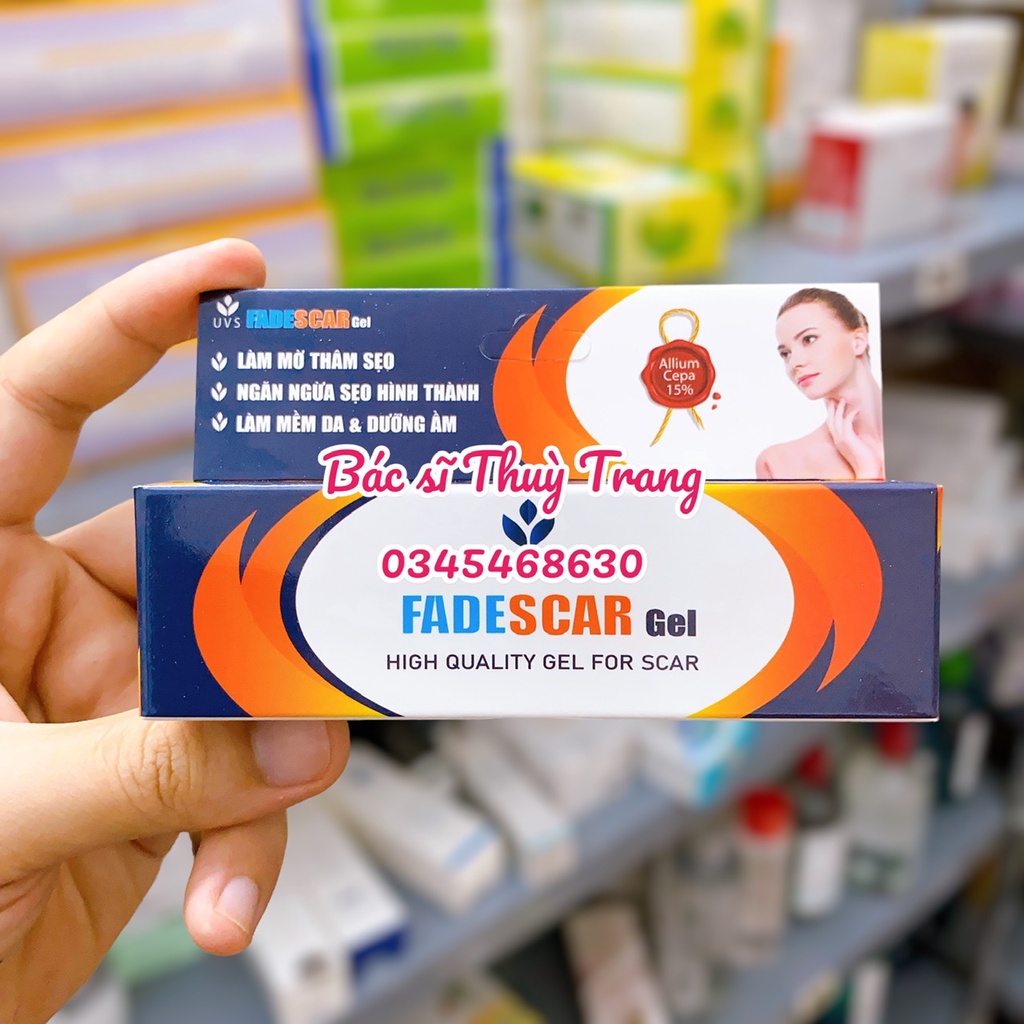 Gel dưỡng ẩm mờ sẹo UVS Fadescar  - Giúp làm mềm da chống oxy hóa, mờ thâm ngăn ngừa hình thành sẹo
