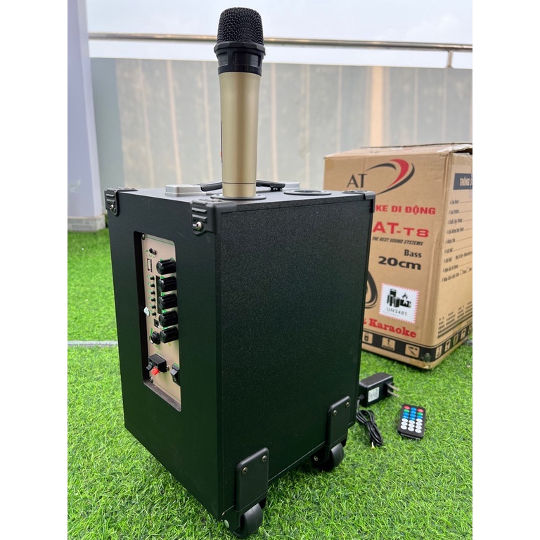 Loa kéo AT-T8 kèm 1 micro không dây hát karaoke di động