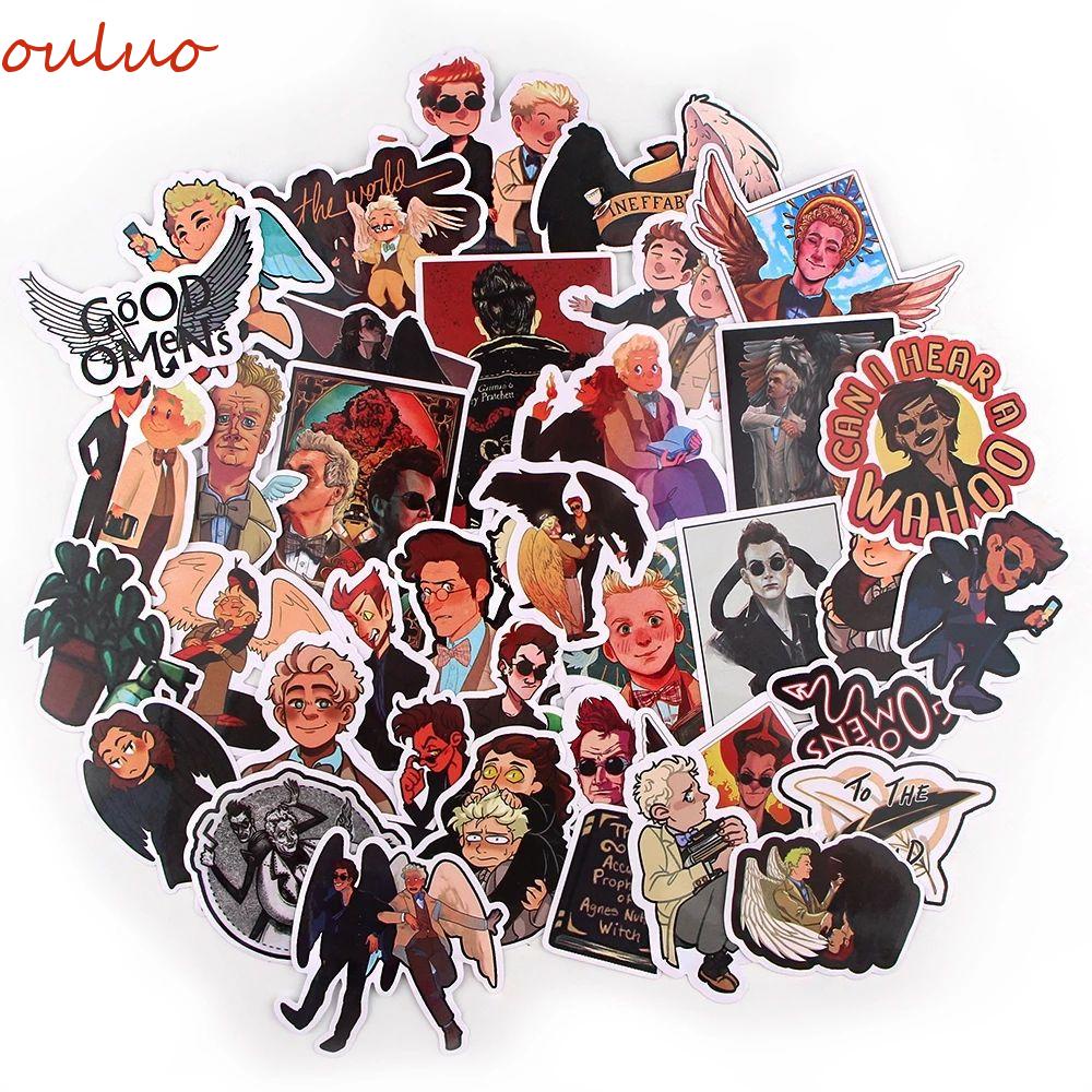 Ouluo good omens stickers 38 cái / lốc diy toy laptop decals notebook skateboard văn phòng phẩm sticker