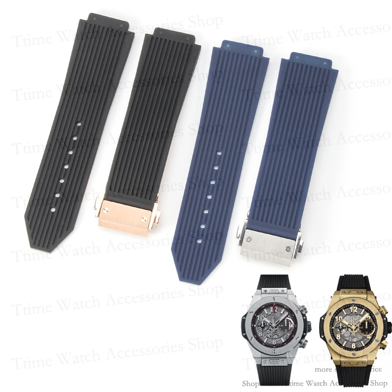 Đồng hồ thể thao silicon mềm dây đeo khóa gấp cho hvblot nam yubo big bang classic fusion 25x19mm phụ kiện giao diện lồi