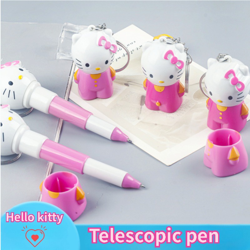 Hello kitty kính thiên văn phim hoạt hình bút mô hình bút móc khóa mặt dây chuyền dễ thương bút bi đồ dùng học tập