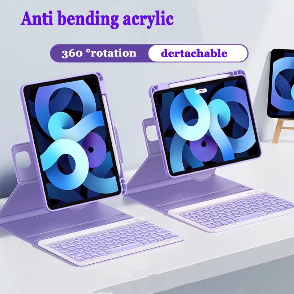 Vỏ bàn phím acrylic trong suốt cho ipad air 5 air 4 10.9 10th gen 2022 air 3 2 1 9.7 2017 2018 5th 6th pro 11 2021 2020 10.2 9th 8th 7th mini 6 bàn phím từ tính có thể tháo rời