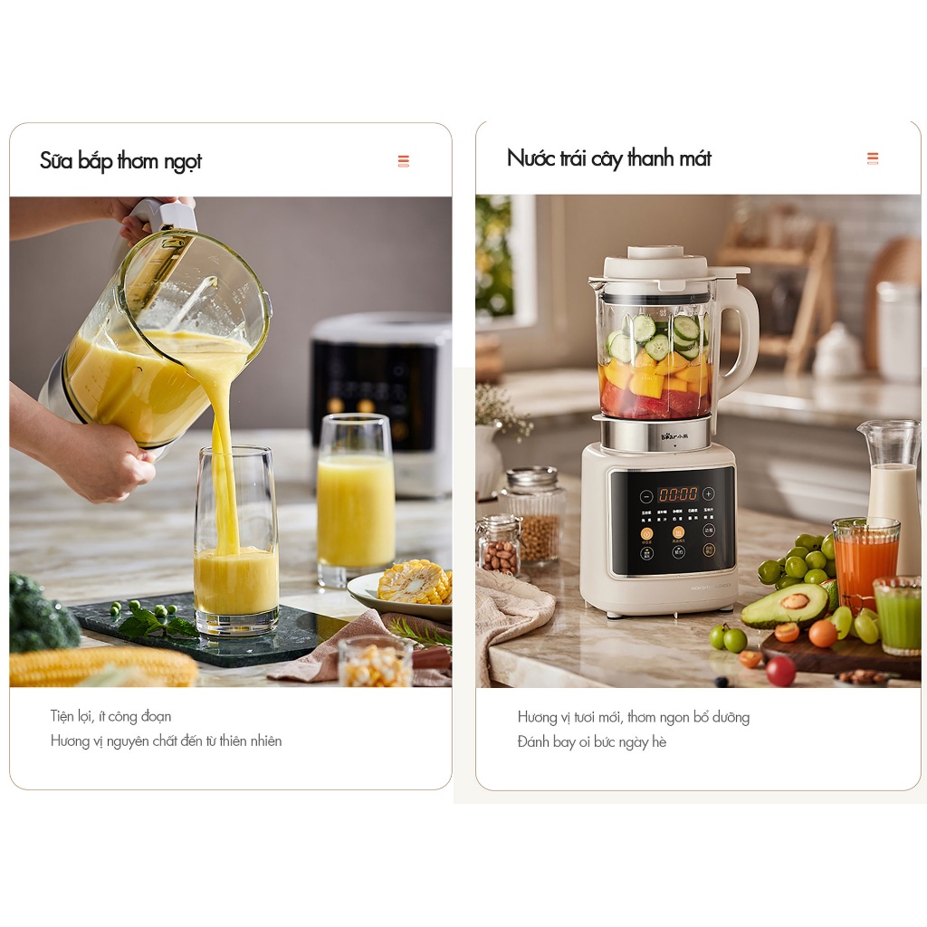 Máy làm sữa hạt đa năng 1.75L Bear PBJ-D10T1 - Hàng chính hãng BH 18 tháng