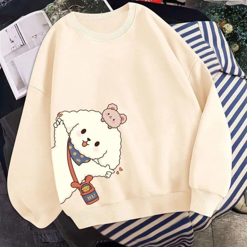 Áo Sweater cổ tròn nỉ dài tay Nam Nữ in hình cute ngộ nghĩnh cho cả nam và nữ