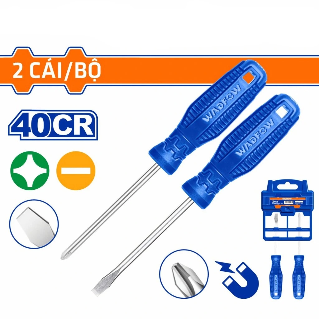 Bộ 2 tua vít dẹp & bake 100mm wadfow WSS2302