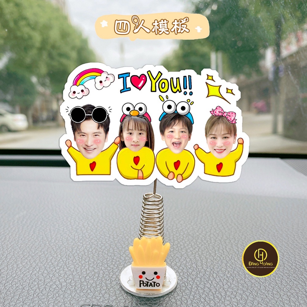 Standee lò xo lắc lư cặp đôi in theo yêu cầu đáng yêu đế dính trang trí in theo yêu cầu