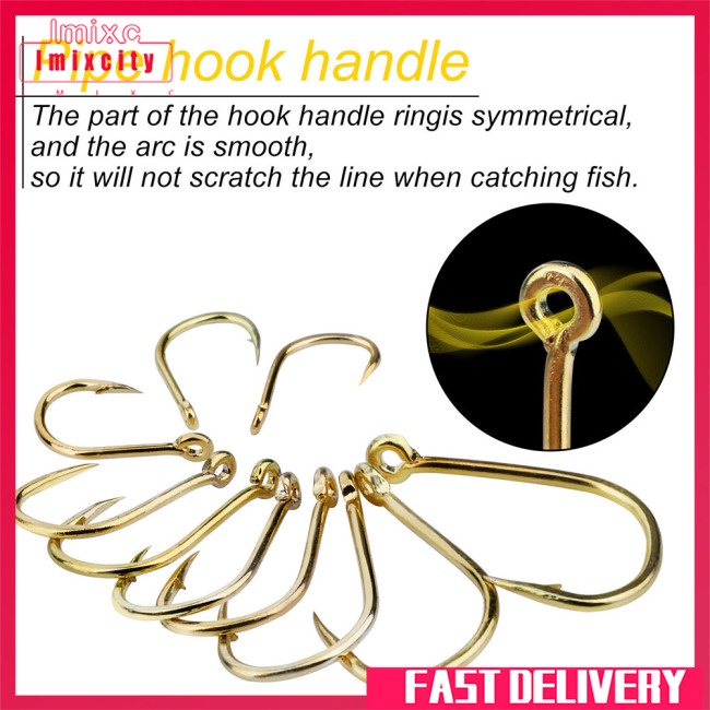 Imixcity 100 cái móc câu cá số. 3-12 câu cá bằng thép carbon cao với ngạnh cho nước ngọt nước mặn