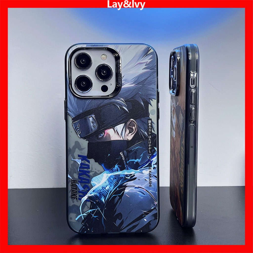 Phim hoạt hình phim hoạt hình anime naruto naruto kakashi mạ khung ống kính kim loại imd vỏ điện thoại silicon thích hợp cho iphone 14 14pro 14max 13promax 12 12promax 11
