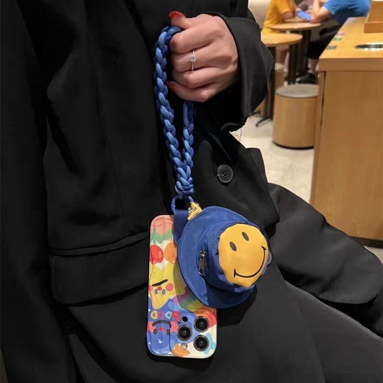 Túi đựng điện thoại có mũ màu xanh da trời đầy màu sắc cho apple 14 pro leather crossbody rope mini coin purse vỏ điện thoại cho iphone 14 pro max / 13 pro max / 13 pro / 12 pro max / 12 pro / 11