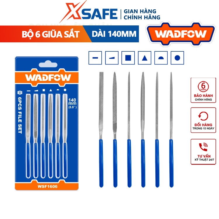Bộ 6 giũa tiện dụng 140mm(5.5 inch) wadfow WSF1606