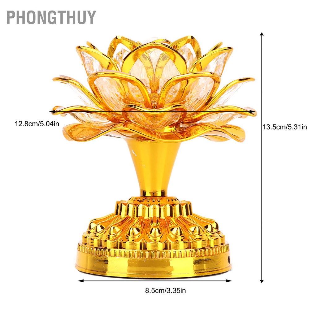 Đèn thờ cúng hoa sen đổi màu