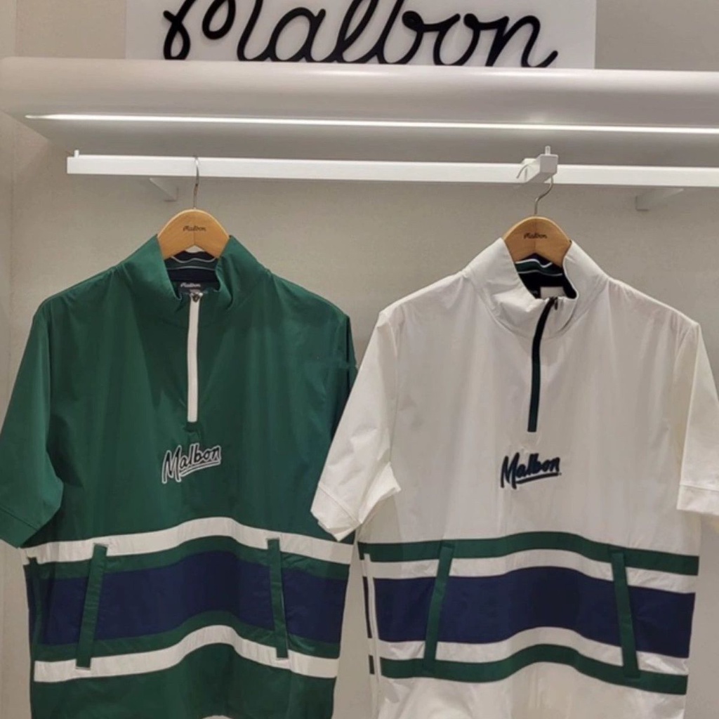 Malbon Áo Khoác Thể Thao Đánh golf Tay Ngắn Cổ Đứng Phối Khóa Kéo Thời Trang Cho Nam Và Nữ skkx