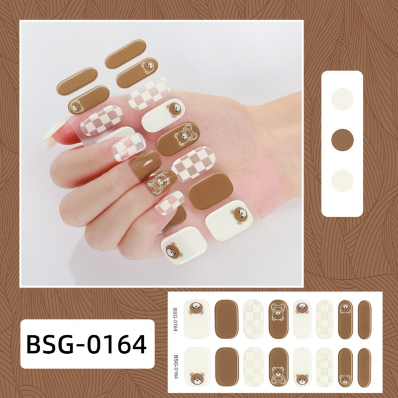 Pepa semi cured gel strips keo gel nail art stickers lasting glitter gel nail wraps sticker with nail file