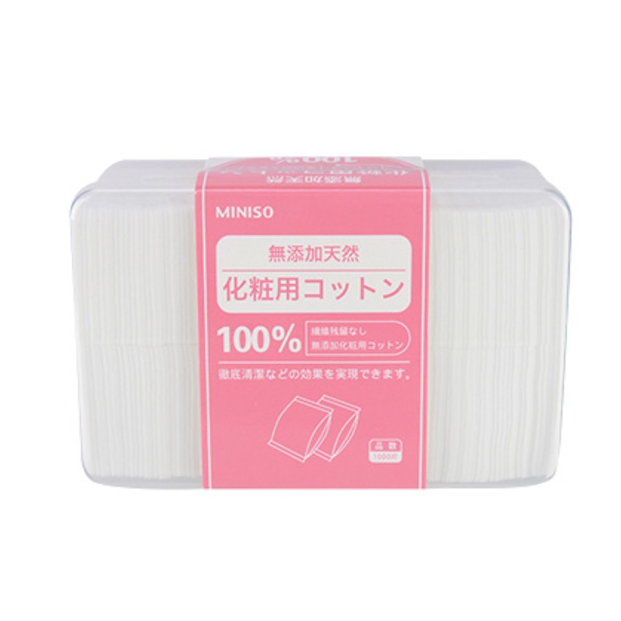 Bông tẩy trang kèm hộp Miniso Nhật Bản 475 miếng, 1000 miếng, 180 miếng