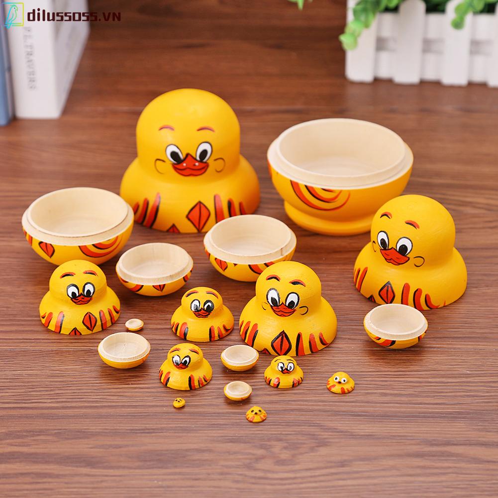 10 lớp đồ chơi vịt vàng matryoshka nga làm tổ búp bê babushka