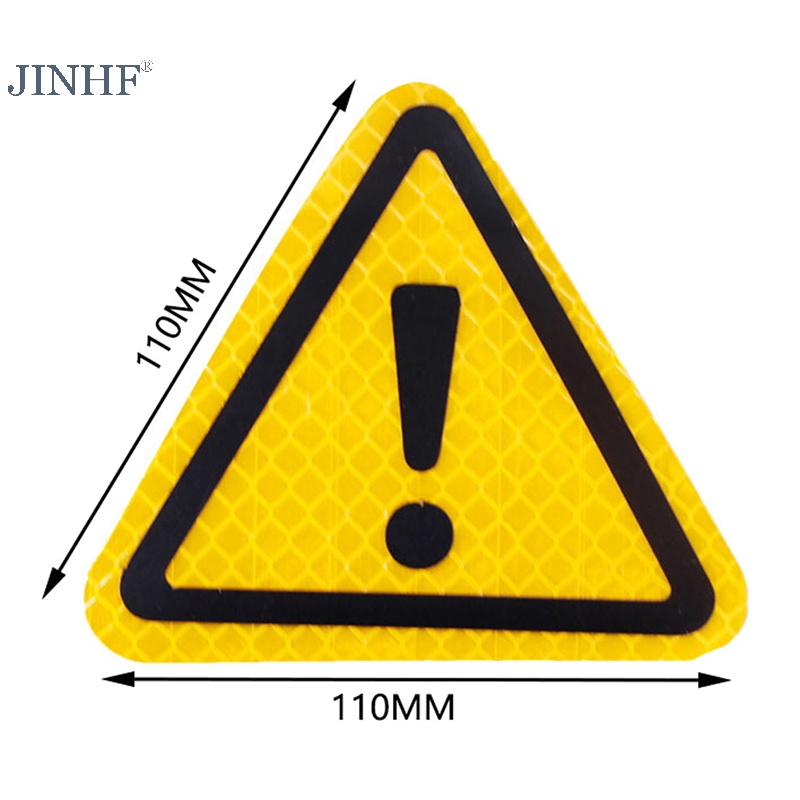 Jinhf tam giác dấu chấm than phản quang dấu hiệu cảnh báo nhãn dán xe ban đêm lái xe an toàn nóng