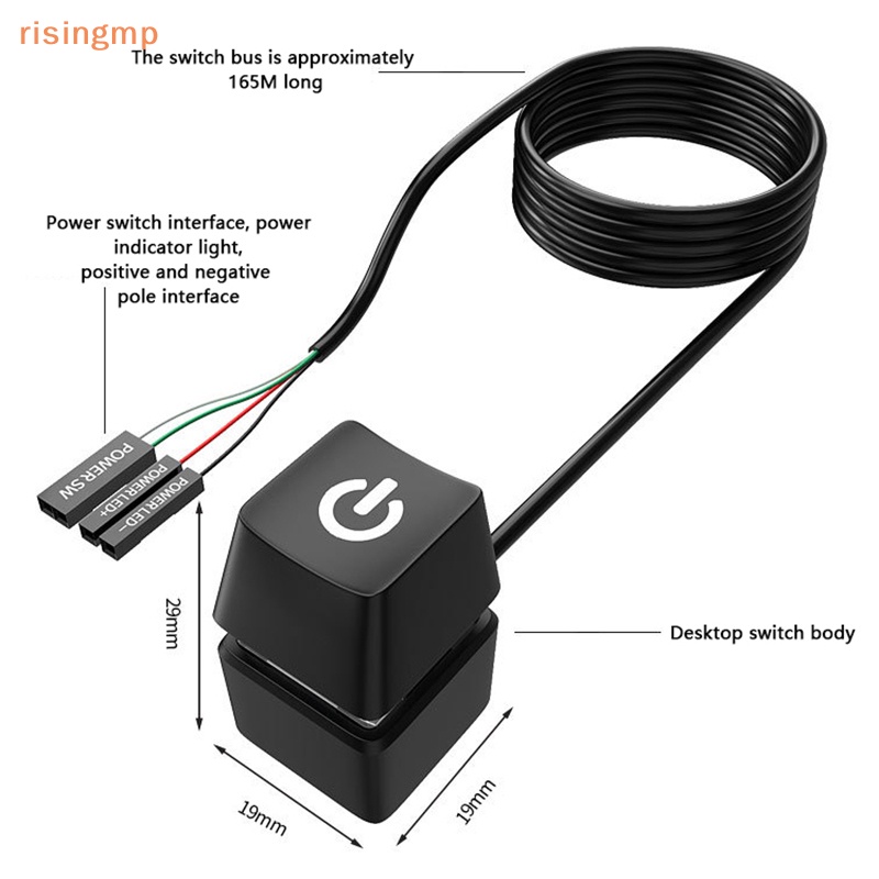Đèn led di động đầy màu sắc máy tính để bàn công tắc nguồn pc bo mạch chủ khởi động bên ngoài cáp mở rộng nút bật / tắt nguồn