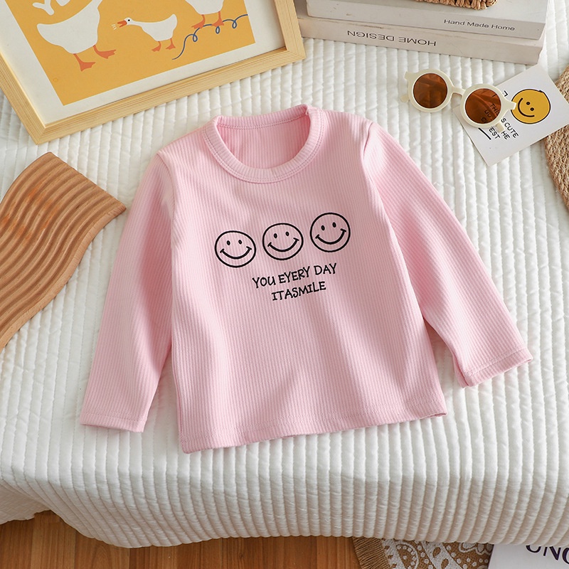 Áo thun YAOEENH tay dài thời trang mùa thu Hàn Quốc cho bé trai/ bé gái 80-150cm