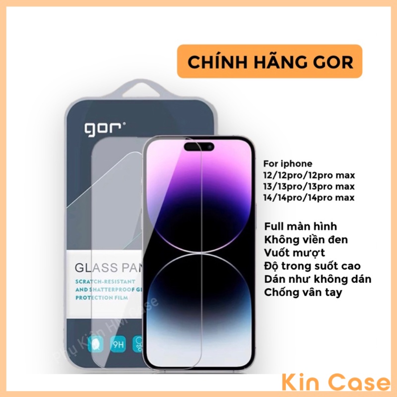 Cường Lực Gor iPhone 15 Pro Max,15 Pro,14 Pro Max,14 Pro,13 Pro Max,13 Pro,12 Pro Max,12 Pro,12,11 P