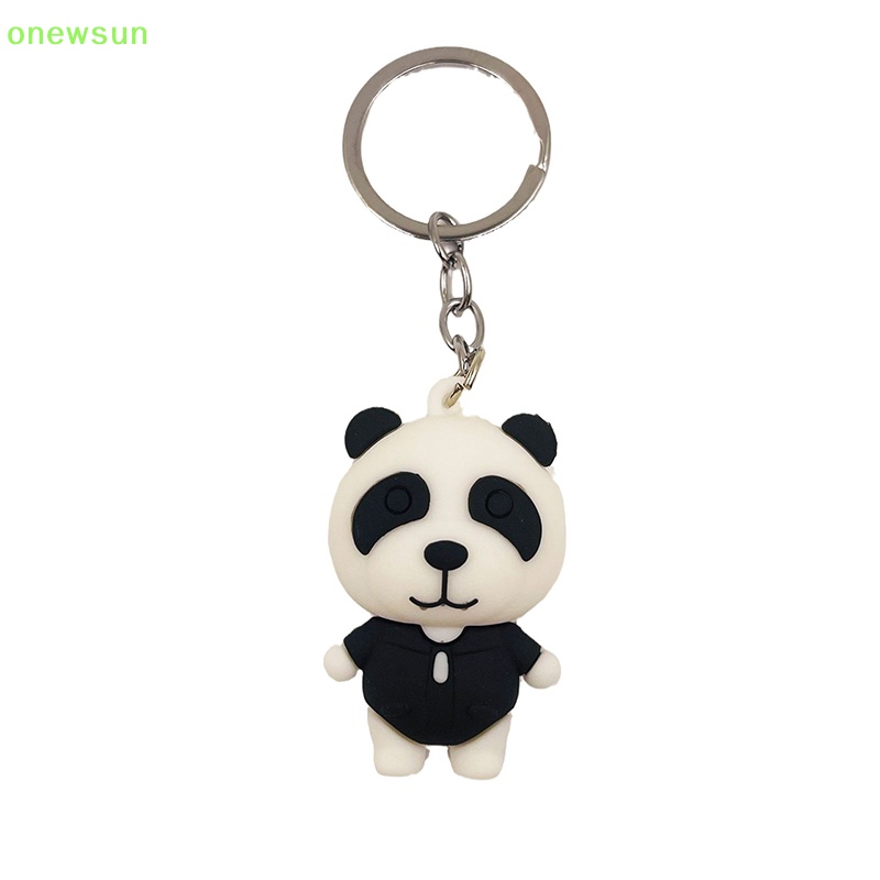 Onewsun dễ thương anime panda keychain cho phụ nữ nam giới túi thời trang mặt dây chuyền phụ kiện kawaii car key chain cặp đôi trẻ em món quà giáng sinh mới