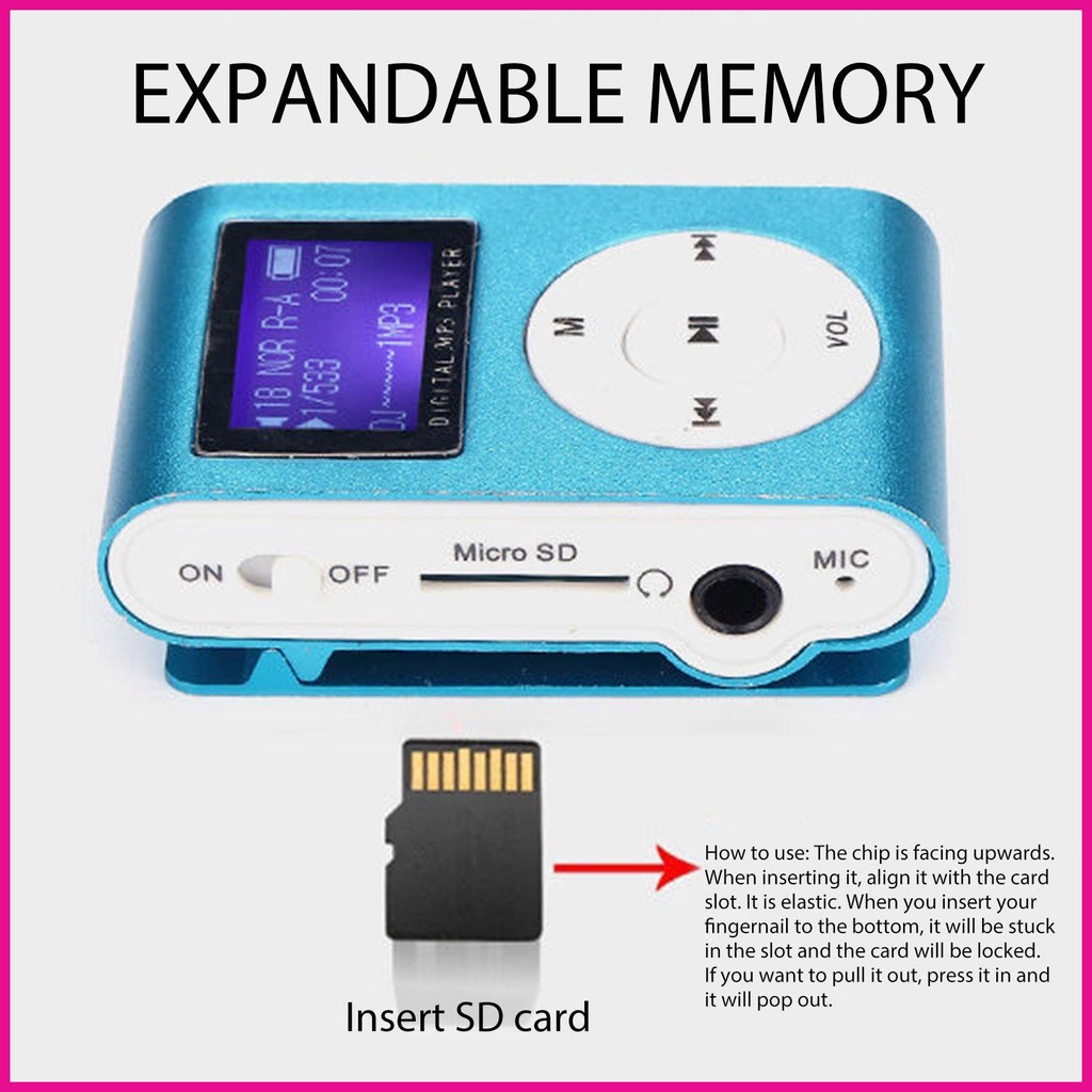 Máy nghe nhạc mp3 với màn hình kẹp kim loại máy nghe nhạc mp3 máy nghe nhạc mp3 mini cầm tay cho người lớn và colleage fotvn