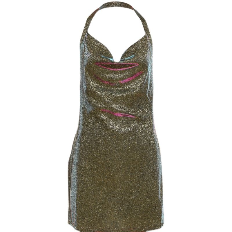 Kisf Đầm Ngắn Ôm Hông Cổ Khoét Sâu Gợi Cảm Phong Cách Âu Mỹ Cho Nữ Đi Hộp Đêm