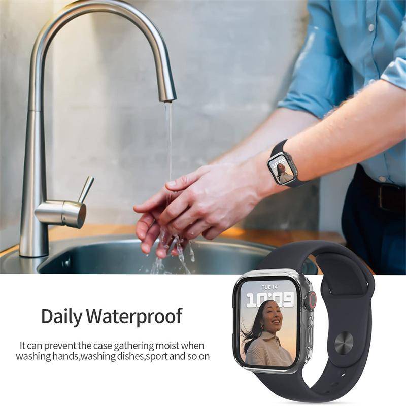 Ốp Bảo Vệ + Kính Cường Lực Chống Rơi Cho iWatch 45mm 41mm 44mm 42mm 40mm 38mm 42mm 40mm 8 7 6 2 1 SE SE2