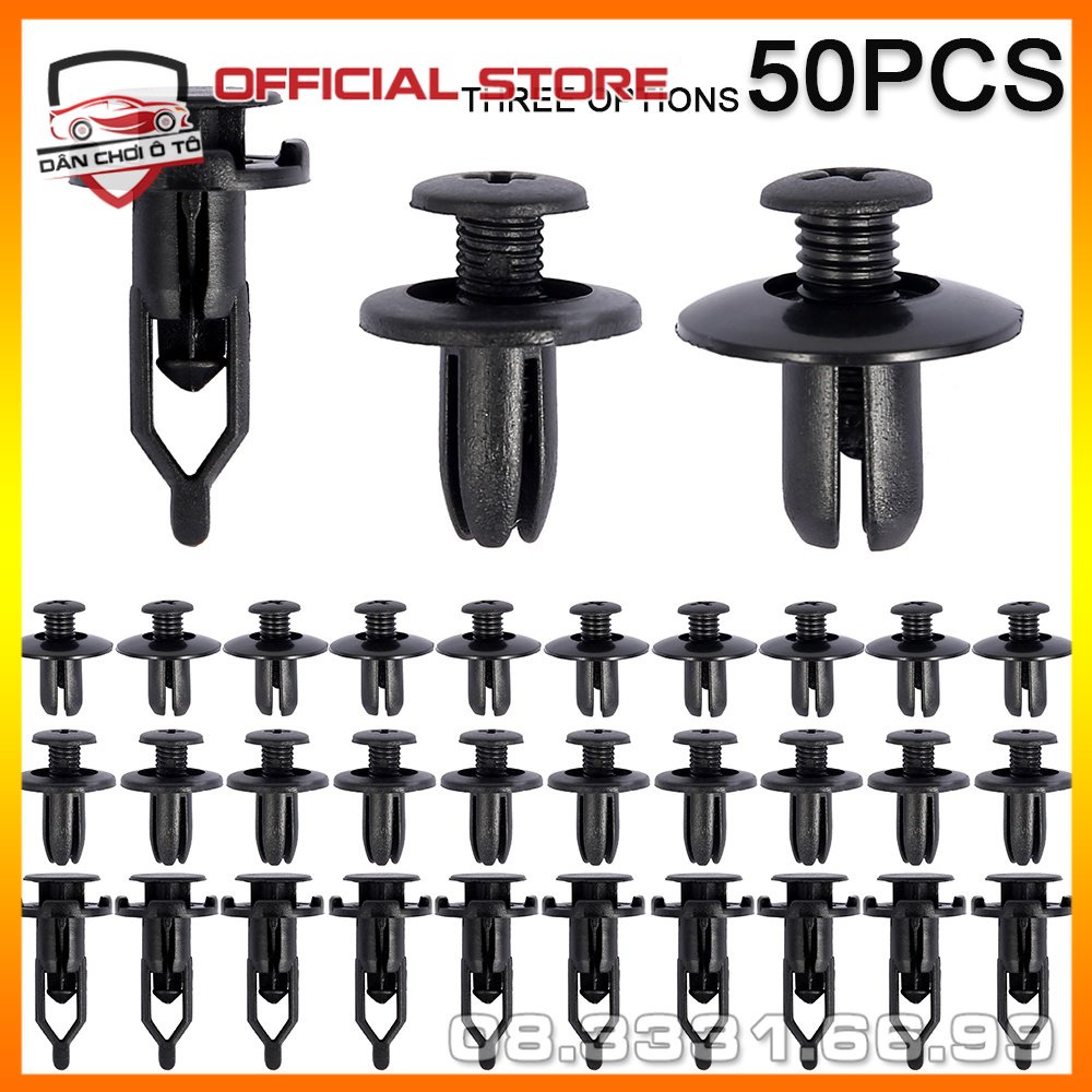 Set 50 Đinh Tán Nhựa thông dụng thay thế- Phụ Tùng Cho Xe Ô Tô