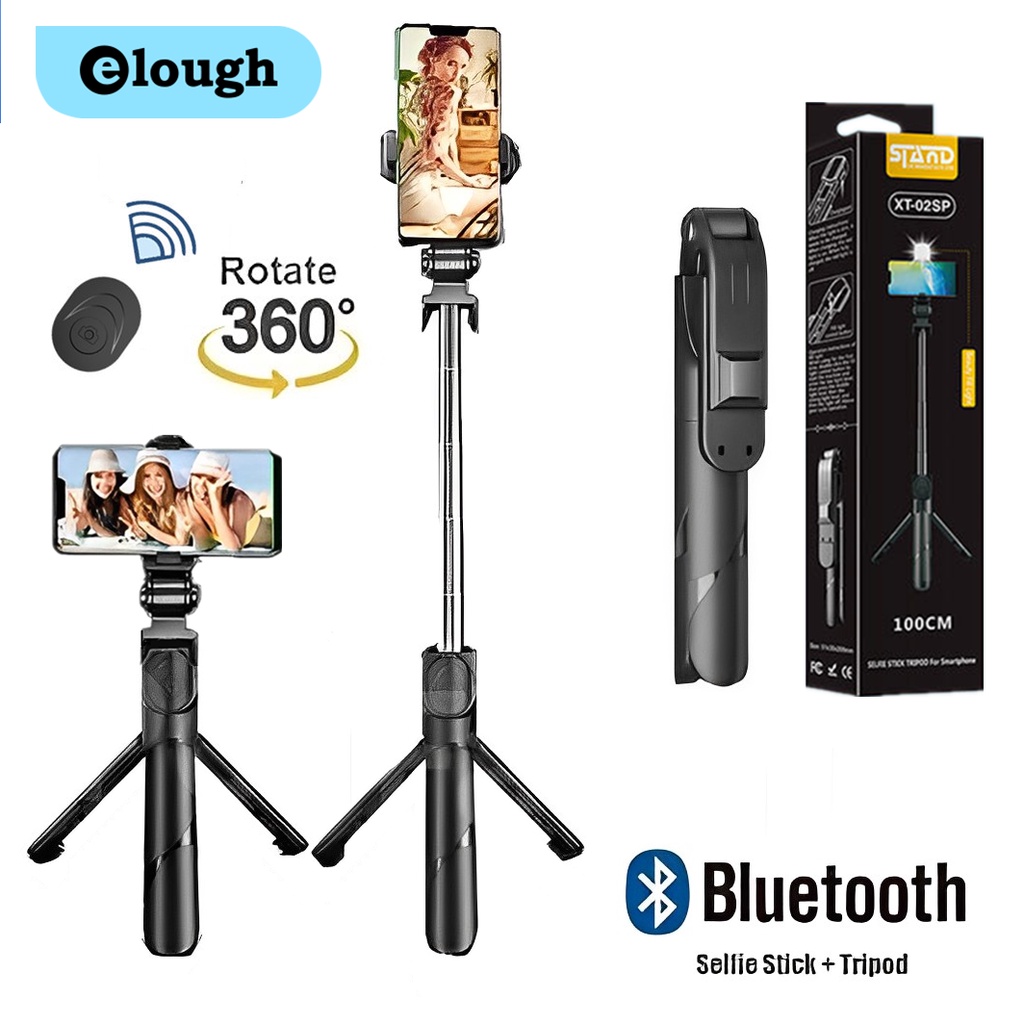 Gậy tự sướng bluetooth ELOUGH thiết kế ổn định hỗ trợ tất cả các dòng điện thoại