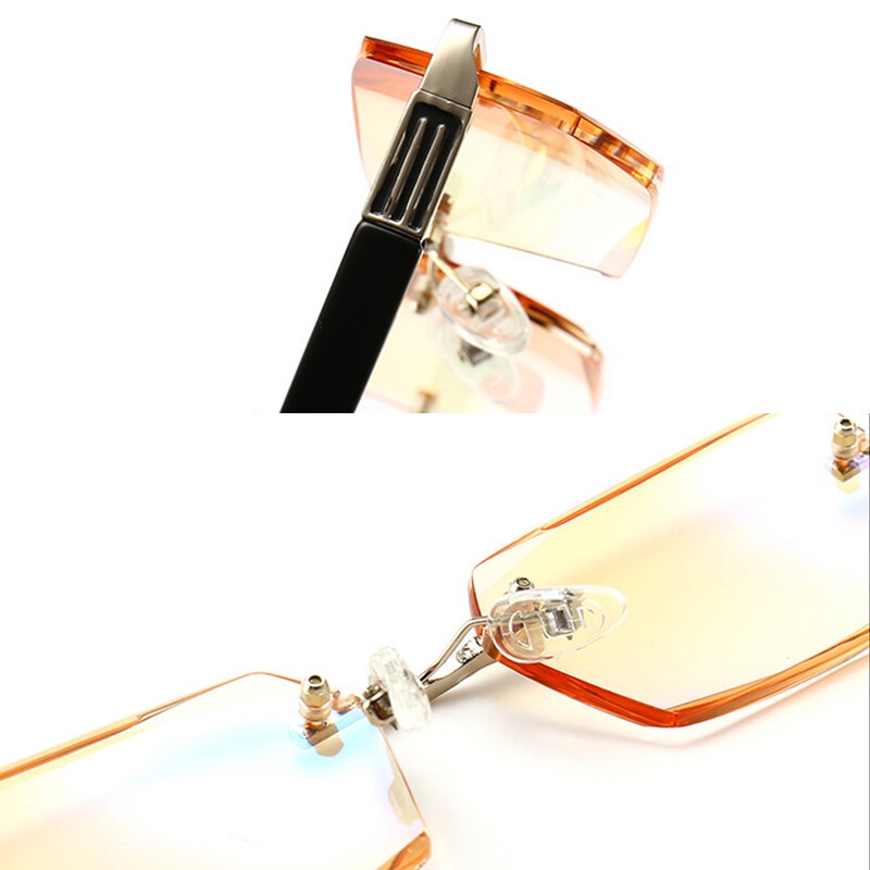 Kính Đọc Sách Không Gọng Cắt Kim Cương Màu Nâu Mới Dành Cho Bạn Nữ