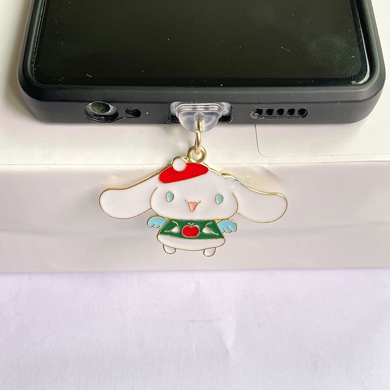 Nút Cắm Chống Bụi Cho Lỗ Cắm Điện Thoại Di Động diy Hình Mèo Melody Kuromi Cinnamon Dog KT Kitty