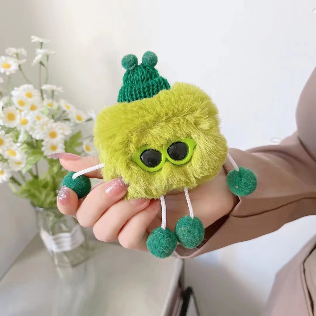 Vỏ Bảo Vệ Hộp Sạc Tai Nghe Apple Air Pods 1 2 3 Air Pods pro Air Pods pro 2 Bằng Chất Liệu Lông Nhung Hình Quả Bóng